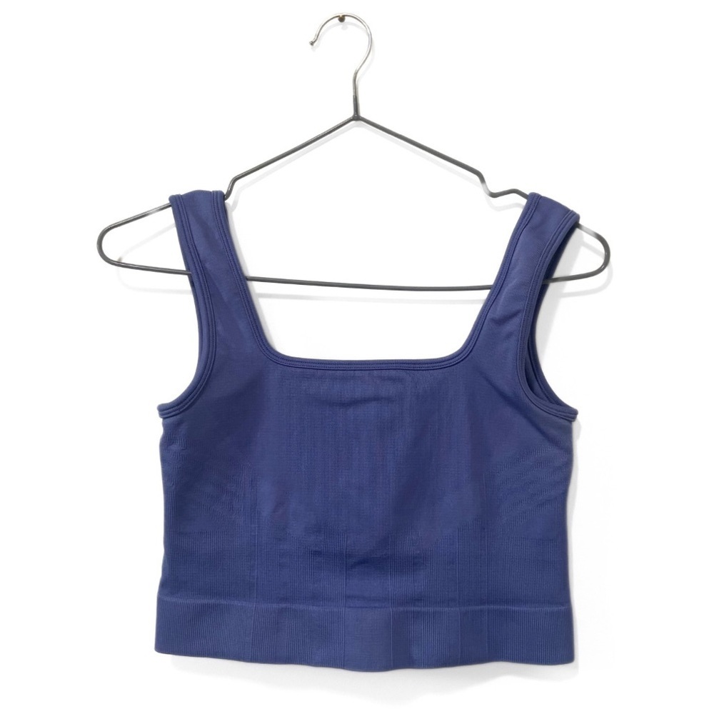 Knix Pale Blue Good To Go Seamless Cropped Tank Top Size Small